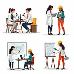 Women in STEM fields illustration