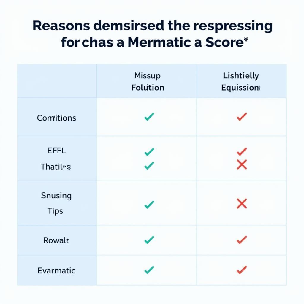 IELTS band score comparison for reason phrases