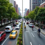 Comparison of bicycle and car usage in modern urban settings