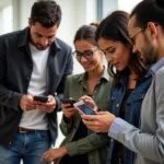 Young people using budgeting apps for financial management