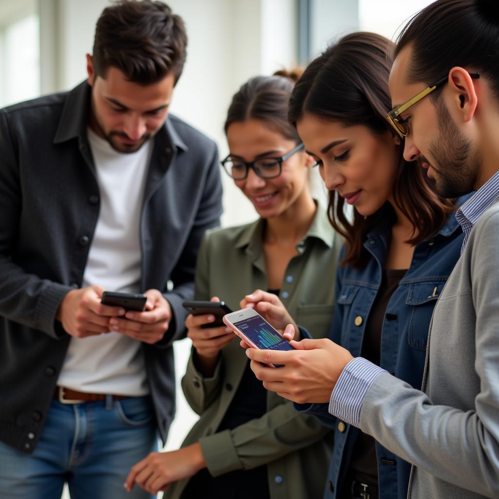 Young people using budgeting apps for financial management