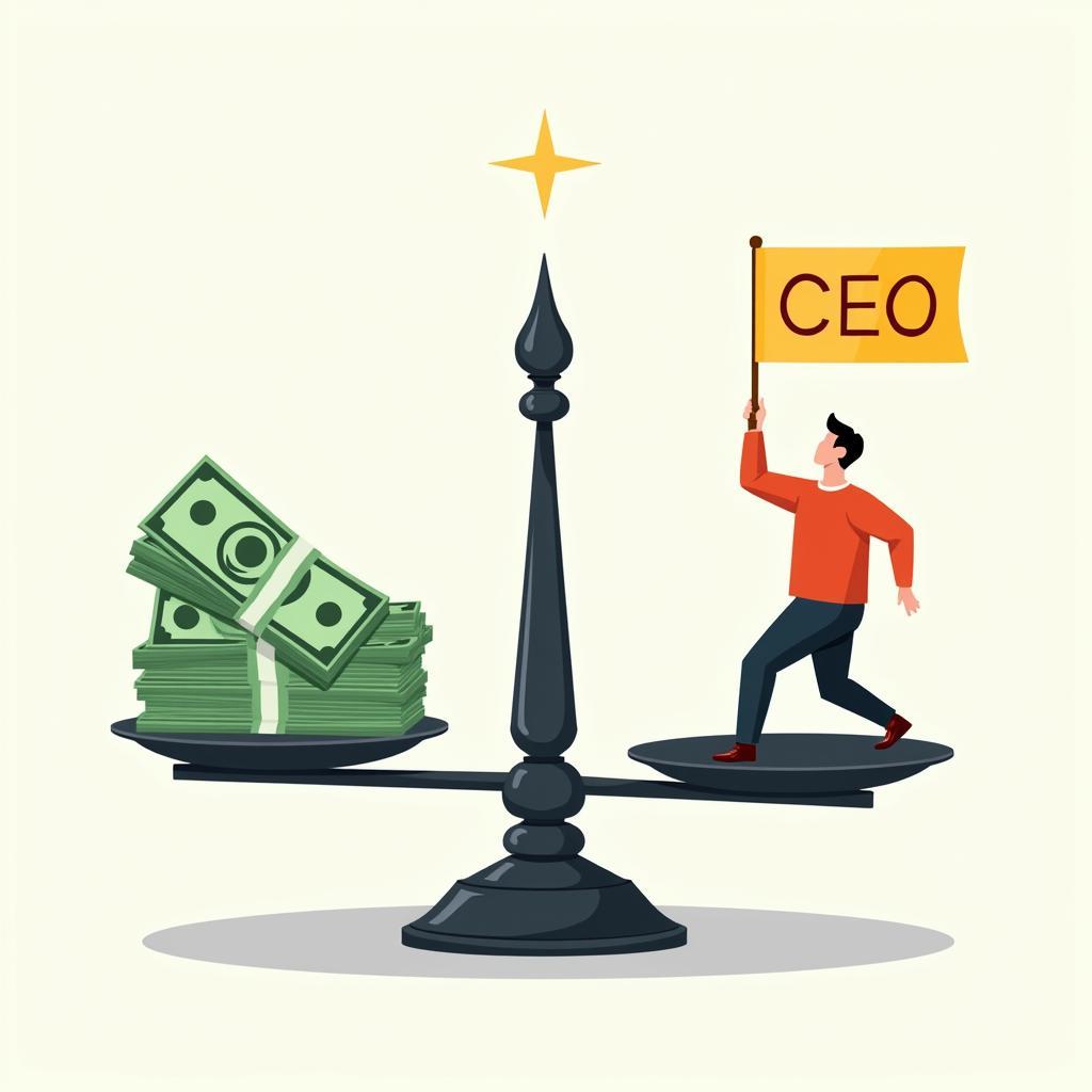 CEO salary caps and income inequality concept visualization