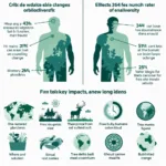 Climate change versus human activities impact on global biodiversity comparison