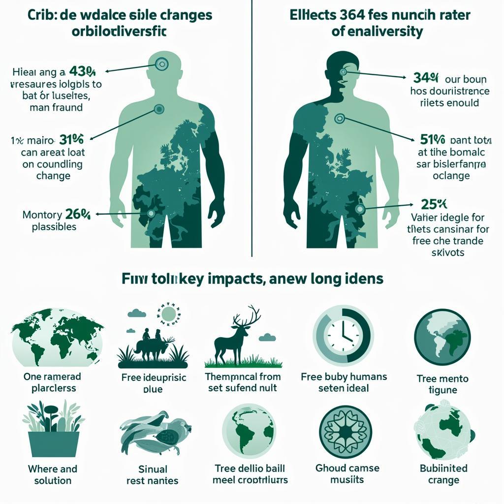 Climate change versus human activities impact on global biodiversity comparison