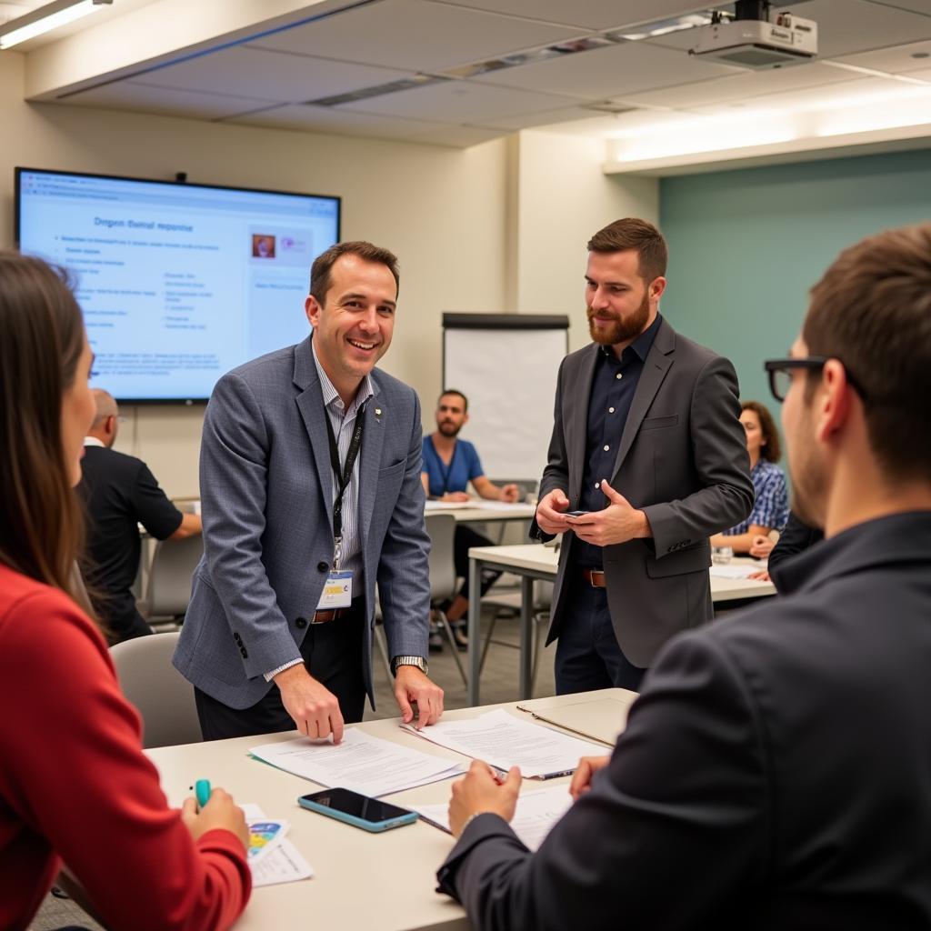 Interactive community health workshop showing direct engagement