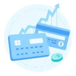 Credit card spending limits concept with financial graphs and charts