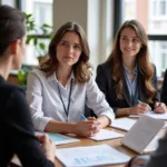 IELTS candidate preparing for speaking test about leadership
