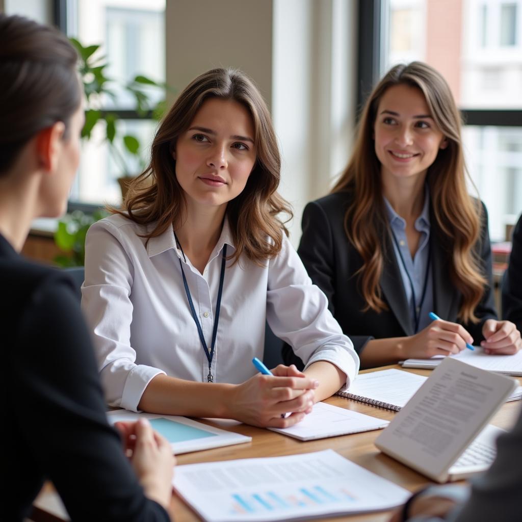 IELTS candidate preparing for speaking test about leadership