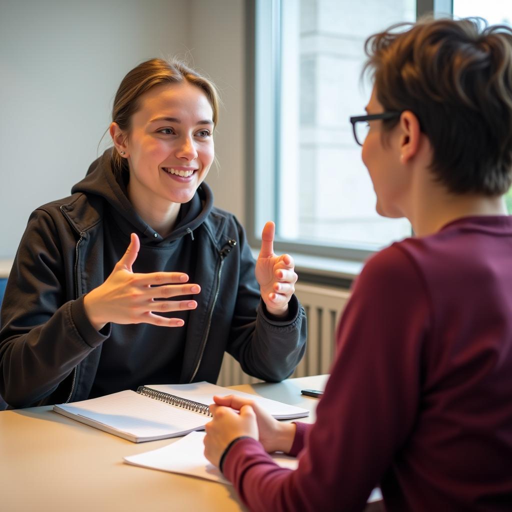 Students demonstrating effective role-play techniques for IELTS