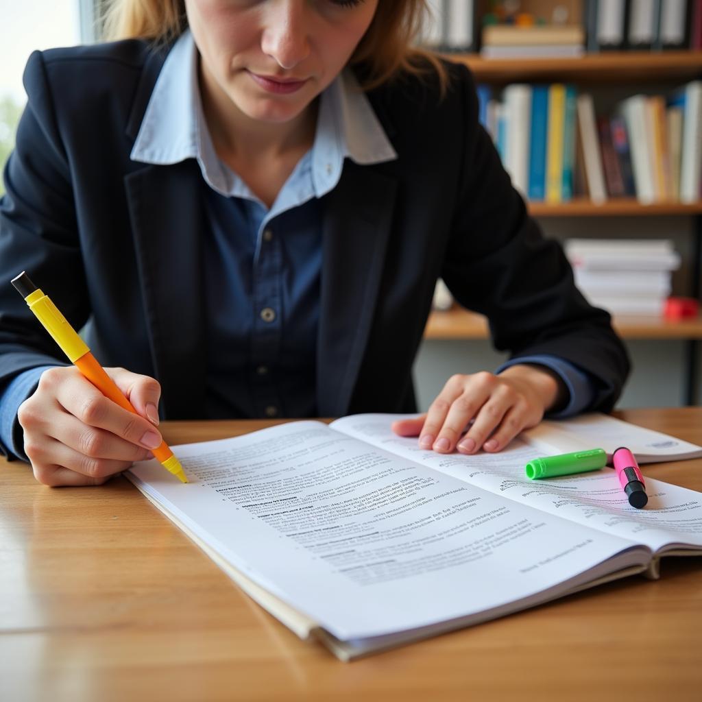Professional demonstrating pre-reading techniques for IELTS