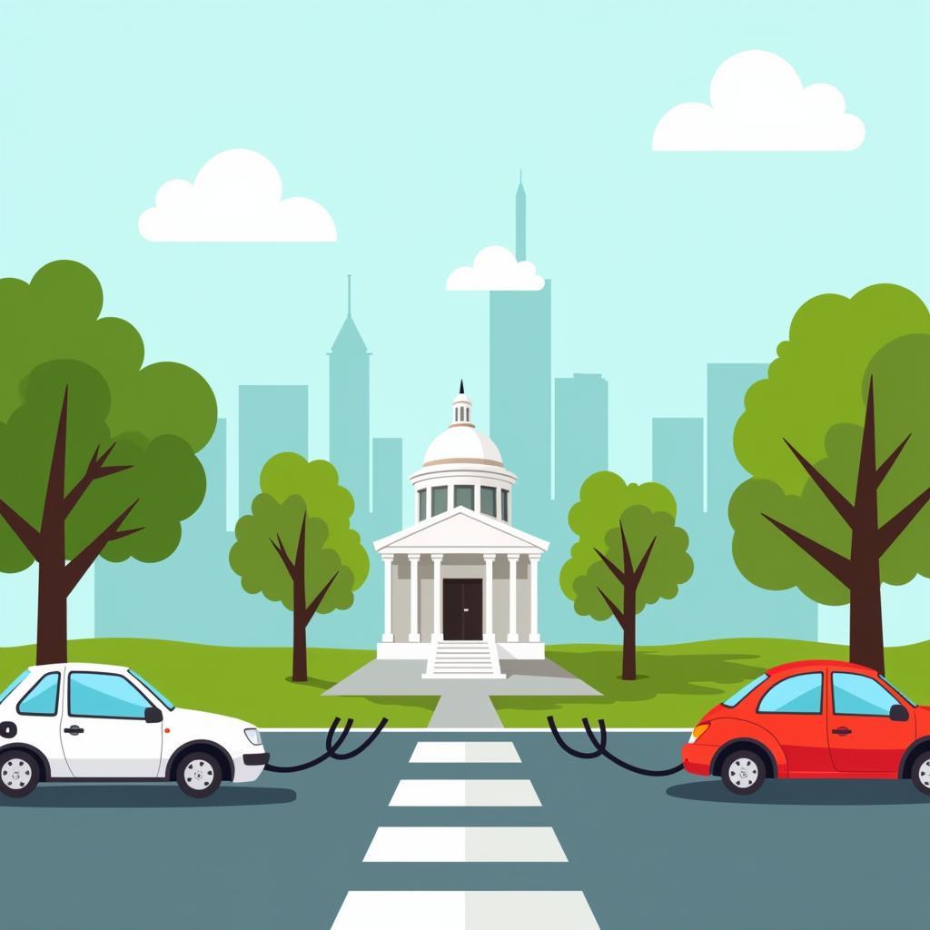 Electric cars and government incentives debate illustration