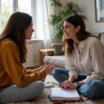Parent discussing family planning with teenager