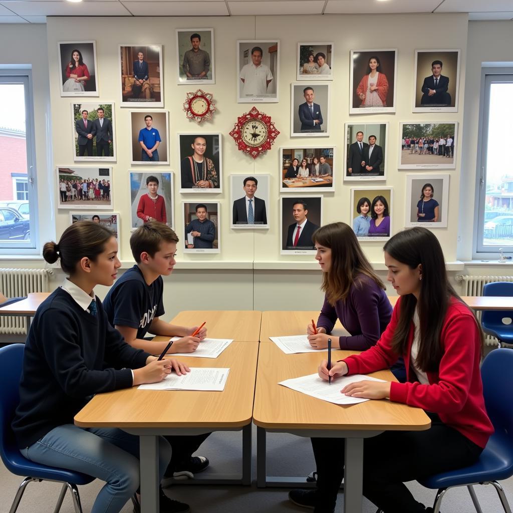 Family values and education comparison in modern classroom setting