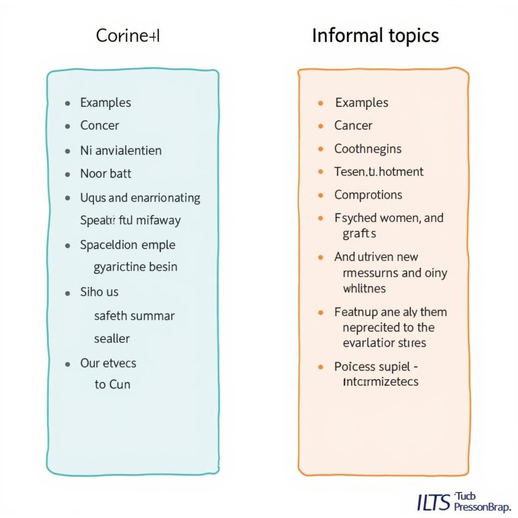 Formal and informal topics comparison in IELTS Speaking