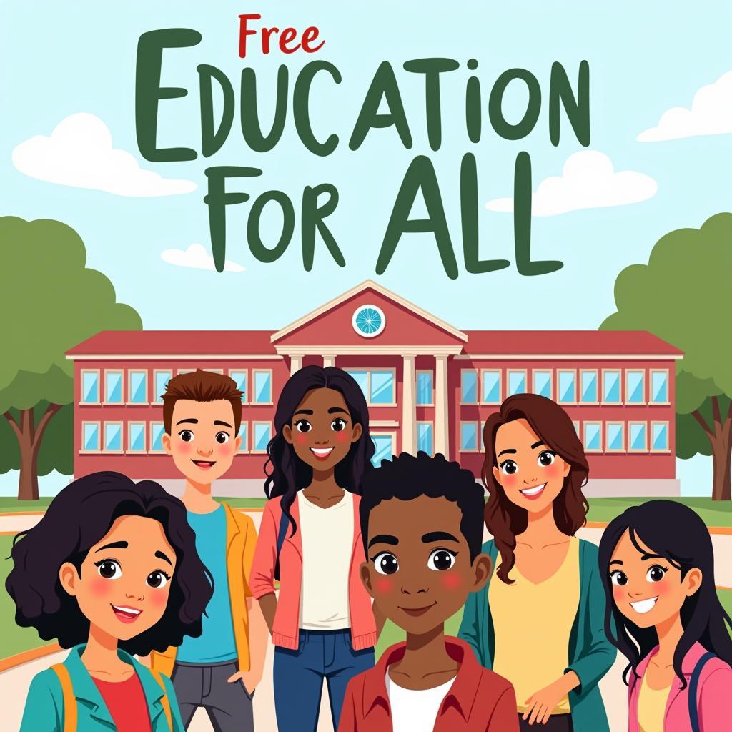 Free education for all concept illustration