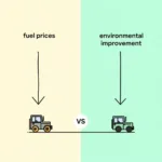 Rising fuel costs and environmental impact concept visualization