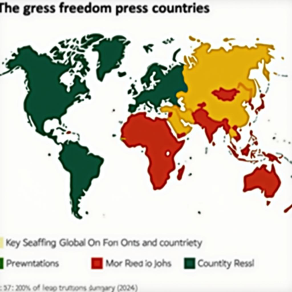 World map showing press freedom levels by country