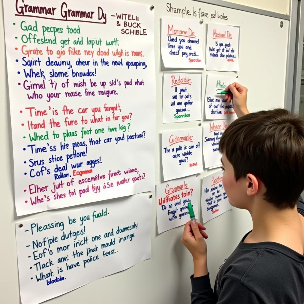 Student analyzing grammar patterns for IELTS preparation