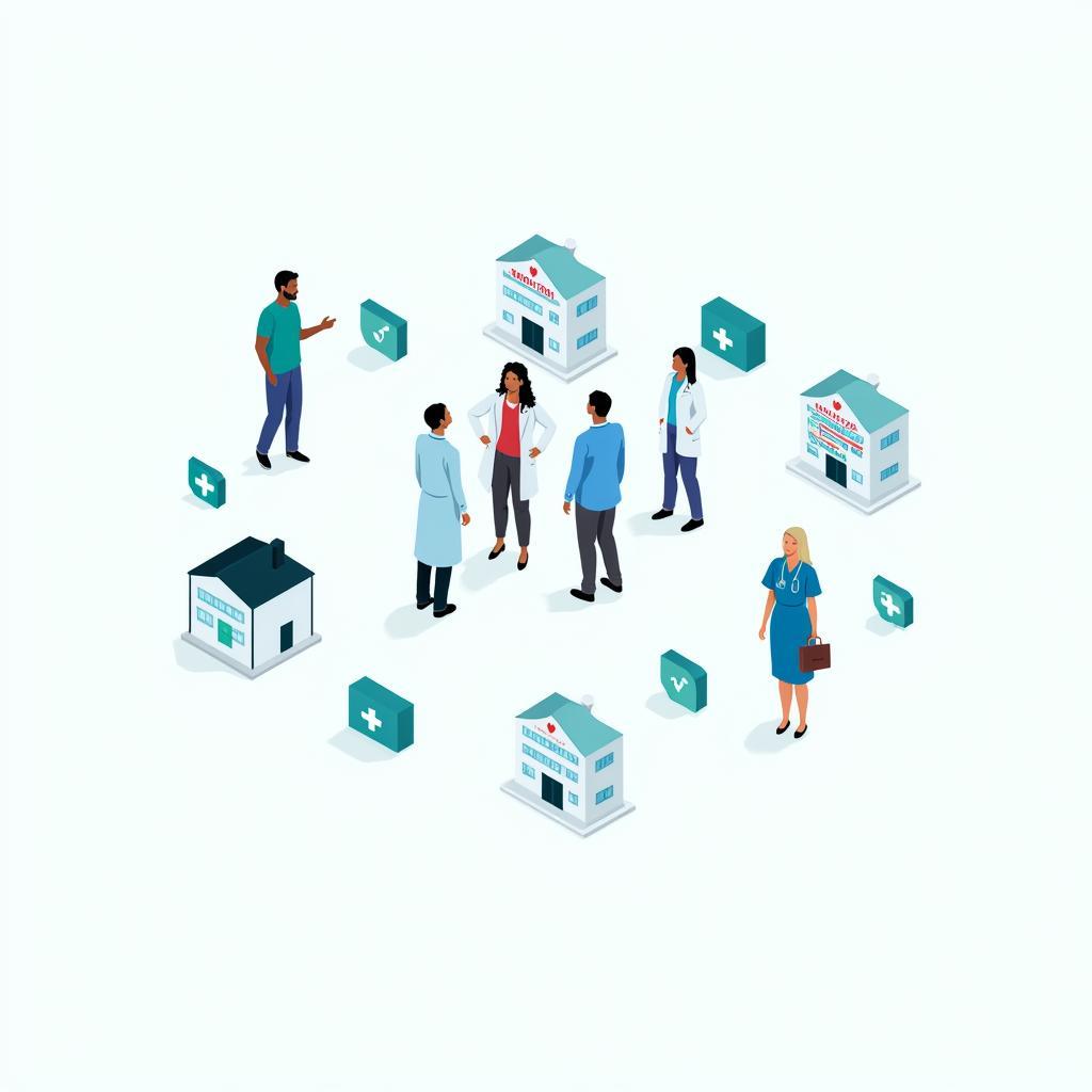 Healthcare access and social equity concept illustration