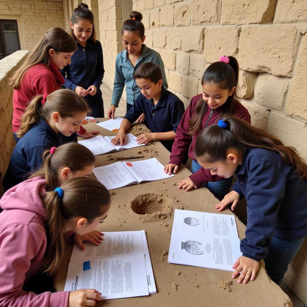 Students engaging with cultural heritage sites during educational activities