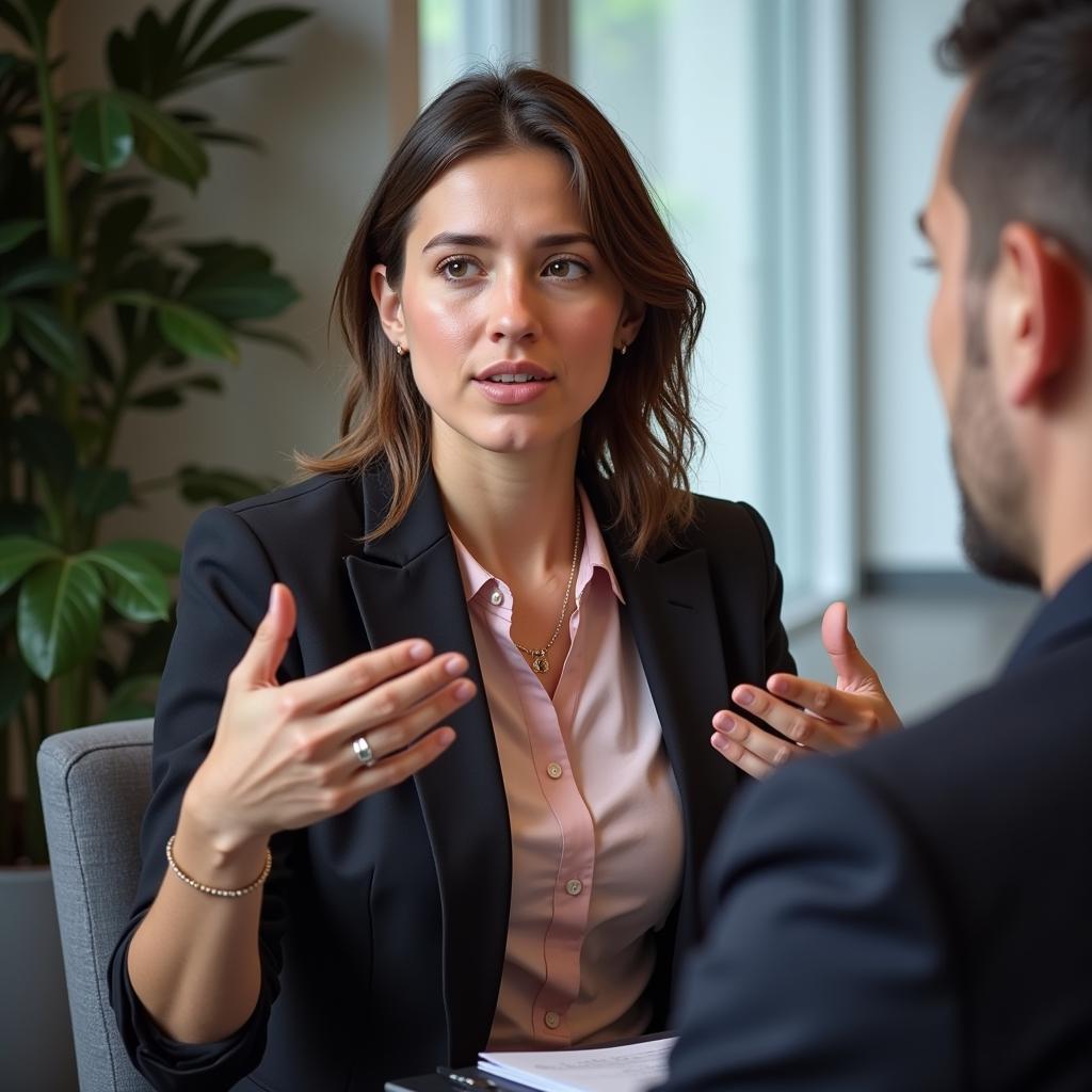 IELTS candidate confidently discussing future career goals