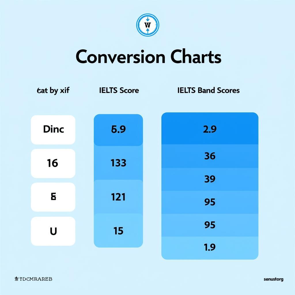 IELTS Listening Band Score Conversion Chart showing raw scores and corresponding band scores