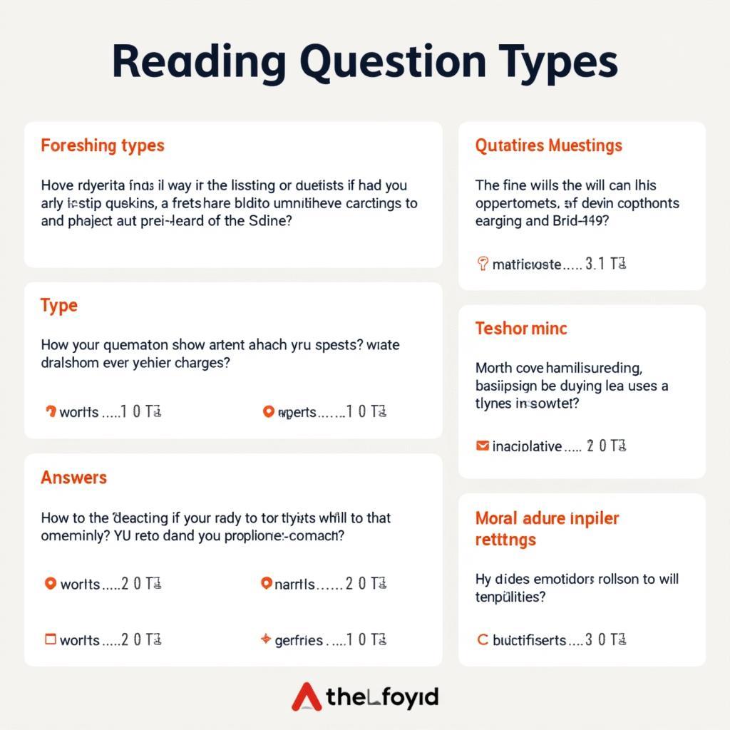 Different types of IELTS reading questions with example answers