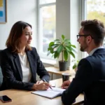 IELTS Speaking Test examiner and candidate having conversation