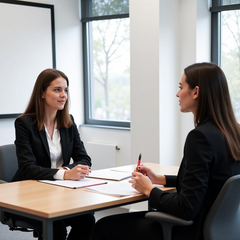 IELTS Speaking Test examiner interviewing candidate