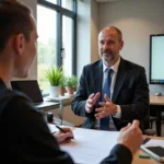 IELTS examiner providing constructive feedback