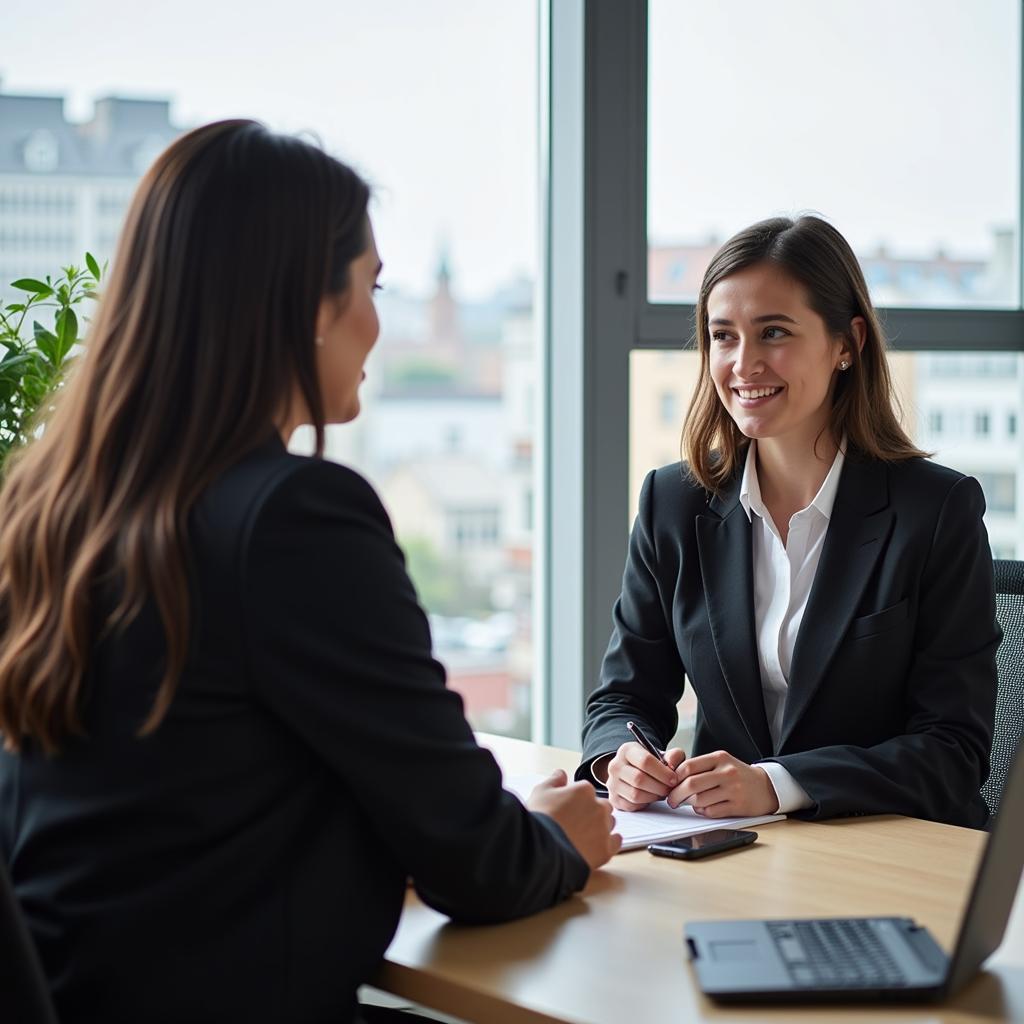 IELTS examiner interviewing candidate about travel experiences