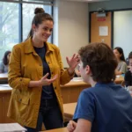 Student Presenting Learning Experience in IELTS Speaking Test