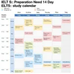 IELTS Two Week Study Schedule Planning Calendar