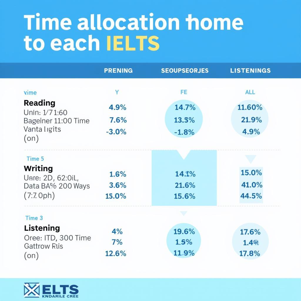 IELTS Exam Time Distribution Across All Sections