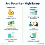 Job security vs high salary comparison chart