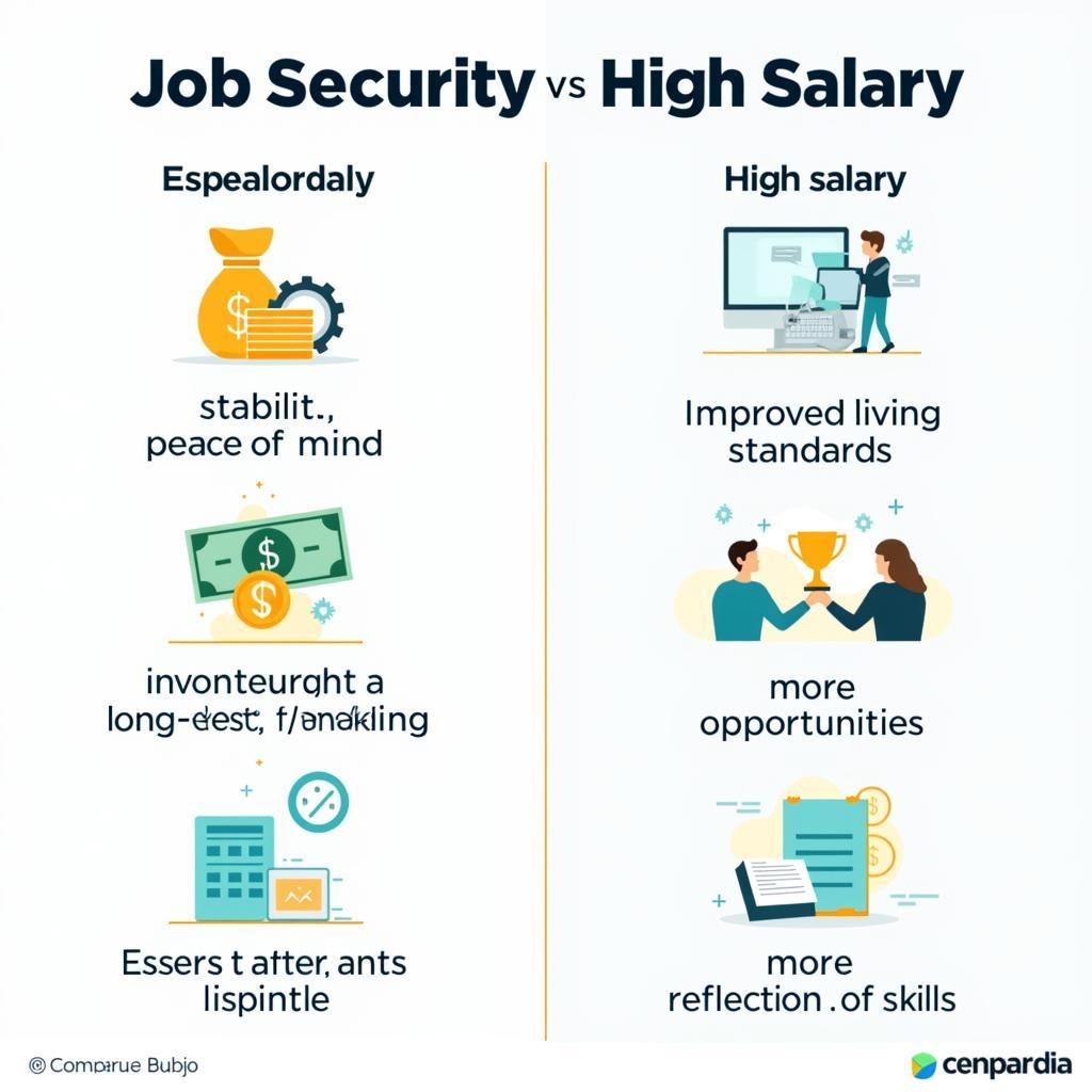 Job security vs high salary comparison chart