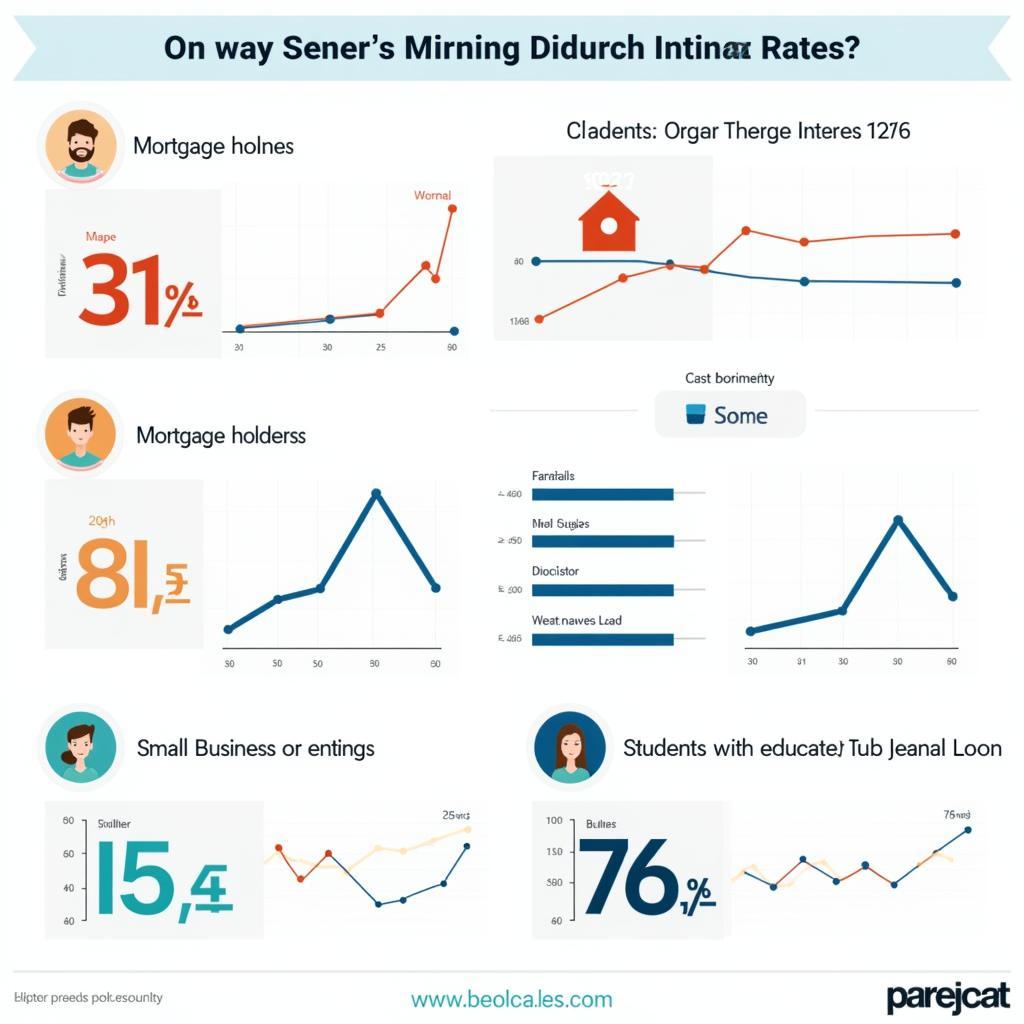 The impact of loan interest rates on different categories of borrowers illustrated through graphs and charts