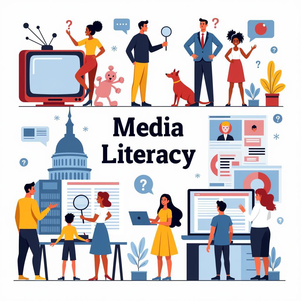 Media literacy concept illustration