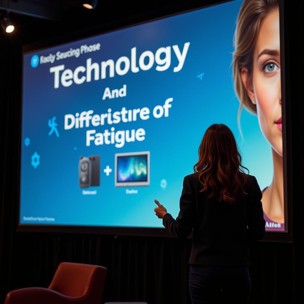 Professional discussing technology's impact on modern fatigue