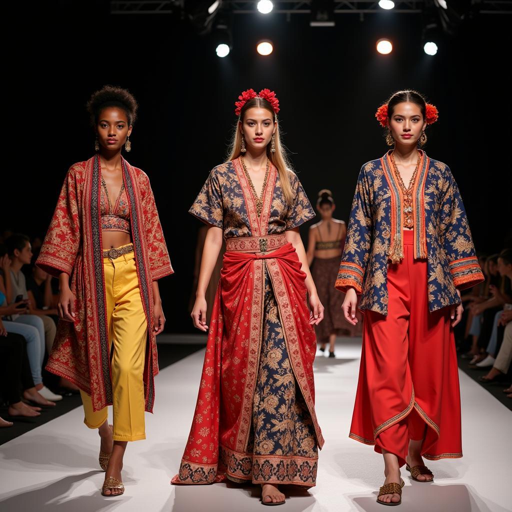 Modern interpretation of traditional clothing in contemporary setting