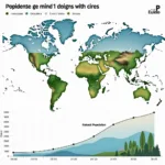 Growing global population and increasing consumption of natural resources illustrated through infographic