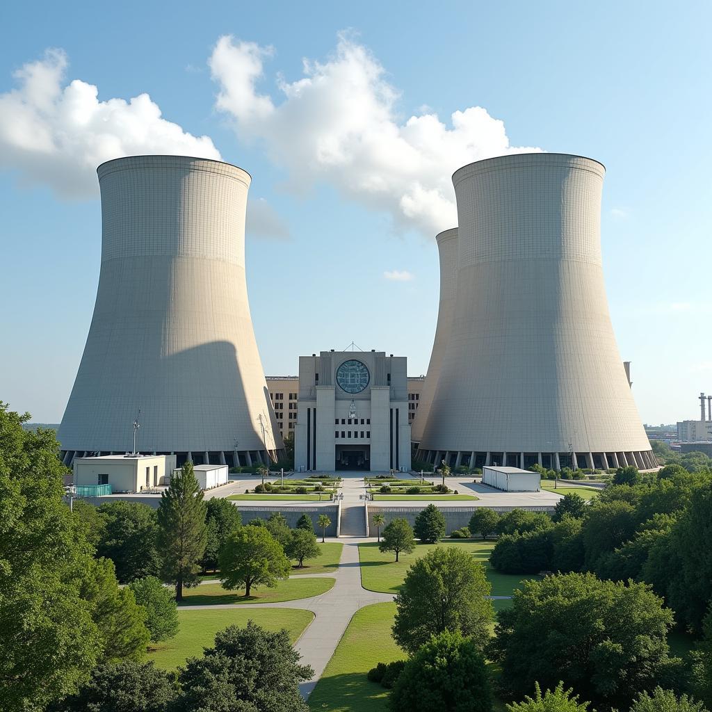 Modern nuclear power facility with safety measures