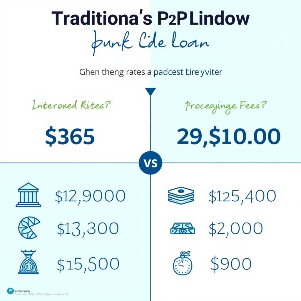 Comparison chart showing traditional bank loans versus P2P lending costs