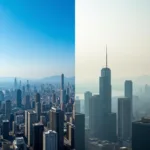 Urban air pollution levels comparison between clean and polluted cities