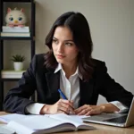 Young Professional Woman Balancing Work and Studies