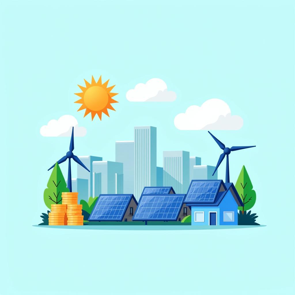 Government subsidies for renewable energy concept illustration