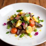 Restaurant's signature dish with artistic plating