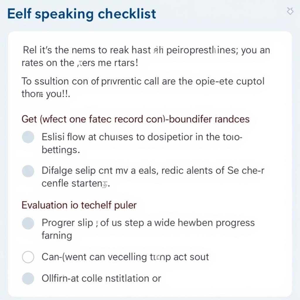 IELTS Speaking Self-Assessment Checklist and Progress Tracker