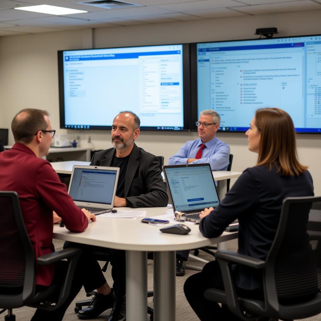 Senior employees participating in professional development workshop