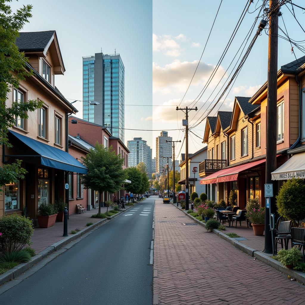 Comparing life in small towns and big cities